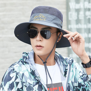 帽子男夏季防晒大檐钓鱼休闲男士夏天渔夫帽遮阳帽户外沙滩太阳帽