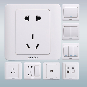 西门子86型家用开关插座暗装远景雅白usb墙壁电源一开五孔面板