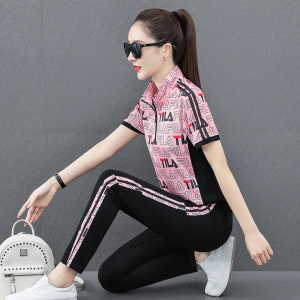 361运动服套装女夏季薄款速干印花乔丹诺休闲服大码宽松冰丝套装