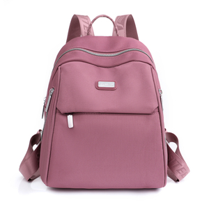 双肩包女新款时尚韩版贝壳背包简约休闲女士轻便旅行牛津布包小包