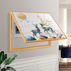 轻奢电表箱装饰画免打孔现代简约客厅开关盒电源盖配电箱电闸挂画