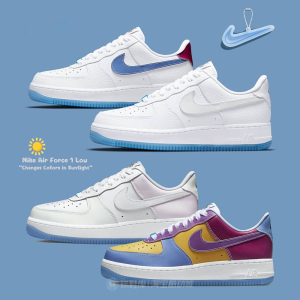 nike air force 1耐克空军白蓝紫外线热感应变色龙女鞋da8301-101