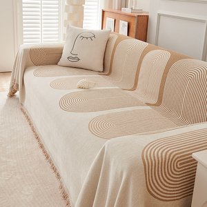 雪尼尔沙发巾防滑四季通用沙发套罩全包高级感盖布可铺可盖毯坐垫