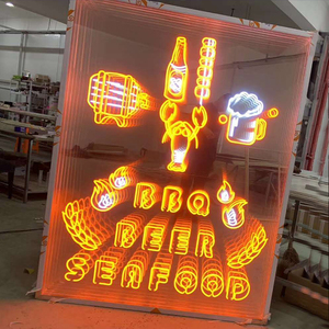 led霓虹灯定制30一米成品无限延伸镜造型网红酒吧装饰卡布灯箱