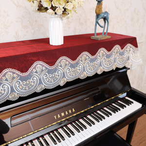 钢琴罩半罩子新款现代简约钢琴披盖布防尘蕾丝布艺北欧风琴布盖巾