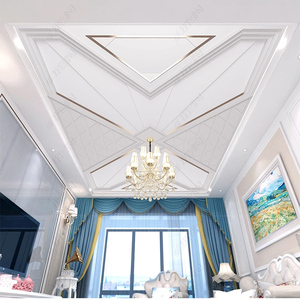 简约现代线条几何3d立体石膏天花吊顶背景墙壁纸壁画客厅棚顶顶纸