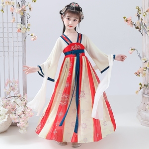 汉服女童夏装儿童齐胸连衣裙中国风小孩汉服超仙民族装古装春秋