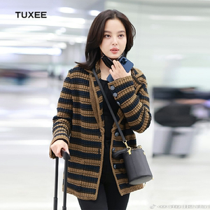 tuxee辛芷蕾明星同款衣服西装毛衣2020年新款女秋冬针织开衫外套