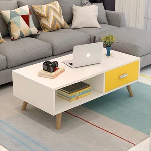 北欧时尚茶几电视柜组合小户型白色原木色现代简约简易长方形桌子