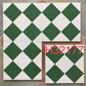 港式绿白瓷砖300x300网印花砖卫生间地板砖茶餐厅地砖阳台哑光砖