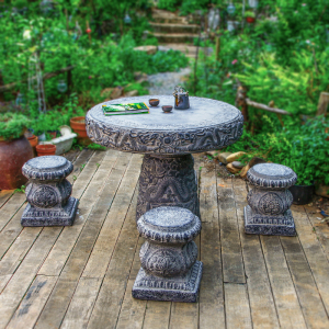 石桌石凳石头桌子户外庭院花园家用桌椅套装圆桌露天防水防晒组合