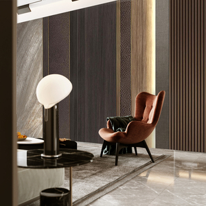 高级感护墙板墙布客厅沙发现代简约壁布木饰面壁纸直播间背景墙纸