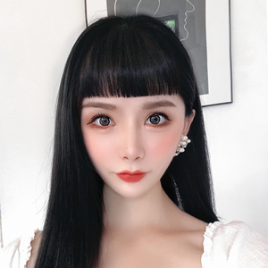 真发眉上刘海二次元刘海假发片抖音网红lisa同款齐刘海隐形更无痕