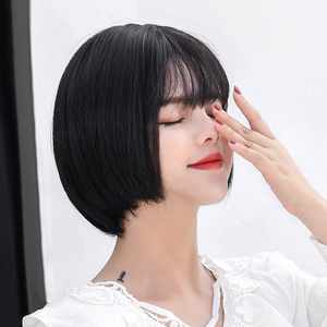 假发女短发网红时尚圆脸波波头空气刘海气质修脸短款帅气发套