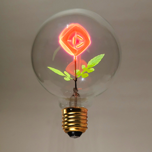 爱迪生玫瑰花灯泡创意艺术火焰节能装饰氛围小夜灯E27螺口灯座