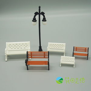 白色棕色长椅 塑料椅子 多肉植物盆景苔藓微景观小摆件装饰品配件