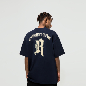 fdr 原创国潮美式前后r字印花短袖t恤男女夏季潮牌宽松情侣装上衣