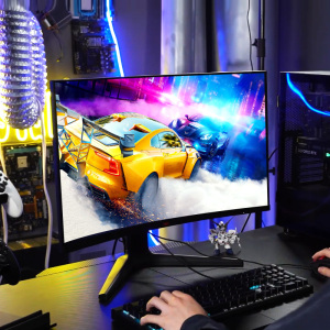 hkc vg27c2 27英寸电竞游戏显示器高清165hz 1ms响应1000r曲面屏
