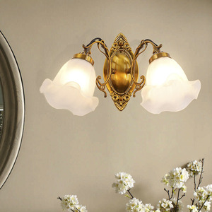 美式过道灯卧室灯现代简约铁艺双头背景墙壁灯客厅走廊灯楼梯灯具
