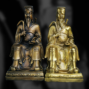 铜像家居摆件纯铜吕洞宾新中式家居摆件开业礼品纯手工人像工艺品