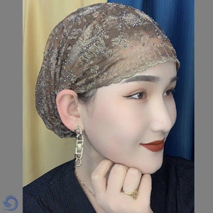 舍铄旗舰店天猫遮盖白发帽子女士网纱贵妇头巾帽四季帽秋冬时尚刺绣