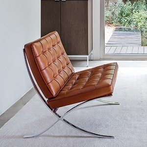 巴塞罗那椅子Barcelona极简北欧真皮包豪斯单人沙发设计师休闲椅