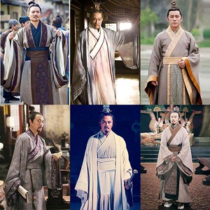 影视古装宰相丞相表演服员外大臣官员服春秋战国汉服男士棉麻古装