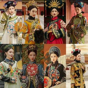 贵妃皇后小公主母女亲子古装故宫拍摄写真服满族刺绣旗服若虚18826