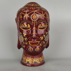 大明宣德年郎红佛头像古玩古董老货旧货收藏古瓷老物件