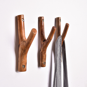 实木树杈衣服挂钩打孔进门玄关衣帽钩创意原木树枝装饰复古挂衣钩