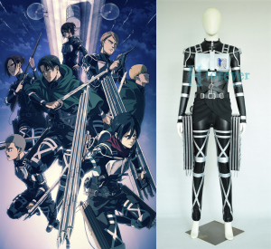 进击的巨人最终季 自由之翼调查兵团战斗服cosplay 紧身皮衣cos服