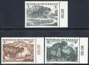 AUT961-3奥地利邮票1962年：森林3全新原胶无贴全品带数字边