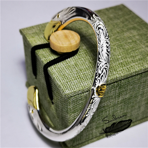 菊地健金嘴四目唐草手镯复刻925纯银手工定制 随变首饰工作室