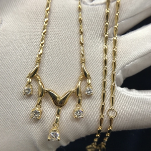 流苏链黄金项链 k18黄金 总重10.3克