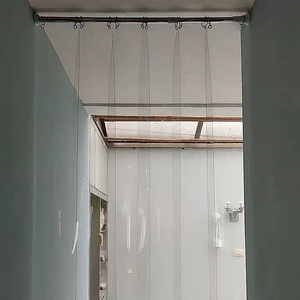 夏季门帘透明塑料pvc软门帘空调挡风隔断可推拉伸缩杆皮帘子