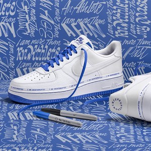 代购 nike air force 1 x uninterrupted 蓝白空军一号涂鸦男板鞋