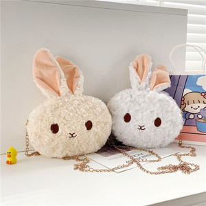 儿童包包毛绒斜挎包可爱卡通兔子女童包包时尚洋气链条小女孩包包