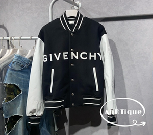 givenchy 21fw秋冬爆款真皮拼接棒球羊毛夹克外套棒球服飞行员
