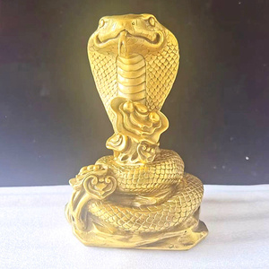 铜蛇摆件纯铜招财风水十二生肖蛇眼镜蛇吉祥物家居客厅工艺品摆设