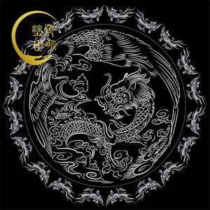 龙凤 双龙戏珠布面描金手绘填色diy涂色画减压静心【涂色世界】