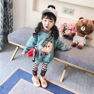 女童2018秋冬新款韩版中长款卫衣儿童加绒加厚女…买大了，全