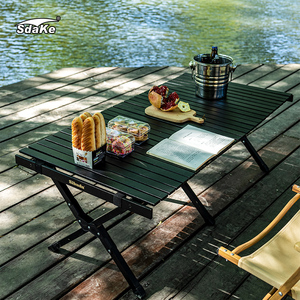 楠竹户外折叠桌子蛋卷桌便携式休闲野餐露营野外用折叠桌椅装备