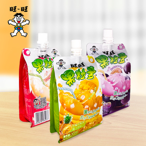旺旺旺仔果粒多吸吸果肉果冻300ml/包葡萄蜜桃芒果百香果橙子味