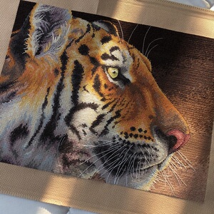 阿芙dmc十字绣套件新款 dw-127 虎头 满绣 印花