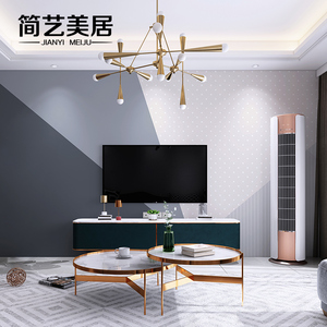 5d电视背景墙壁纸黑白几何拼色壁布现代简约客厅8d墙纸背景墙无缝