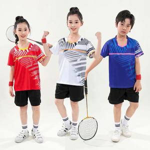 新款儿童羽毛球服套装运动小学生网排球兵乓球衣短袖t恤速干透气