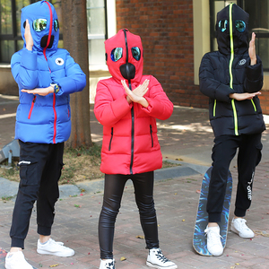 小中大男女童羽绒棉服带眼镜片儿童奥特曼棉衣超人防风衣保暖外套