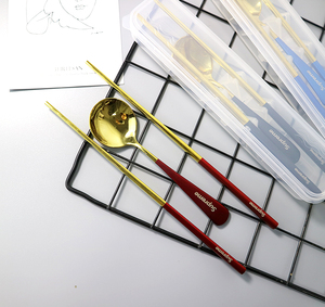 潮牌supreme高档筷子勺子便携套装创意个性不锈钢餐具情侣两件套