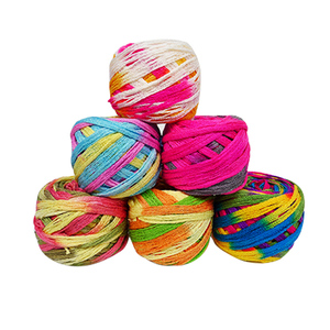 新品上市 段染纯腈纶渔网纱毛线 网格花式 围巾线特卖包邮