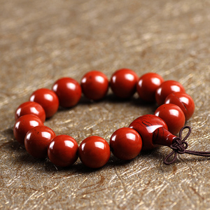 天然红竹石影子石手链男女饰品情侣断掌苦情痣红竹石影子石手串